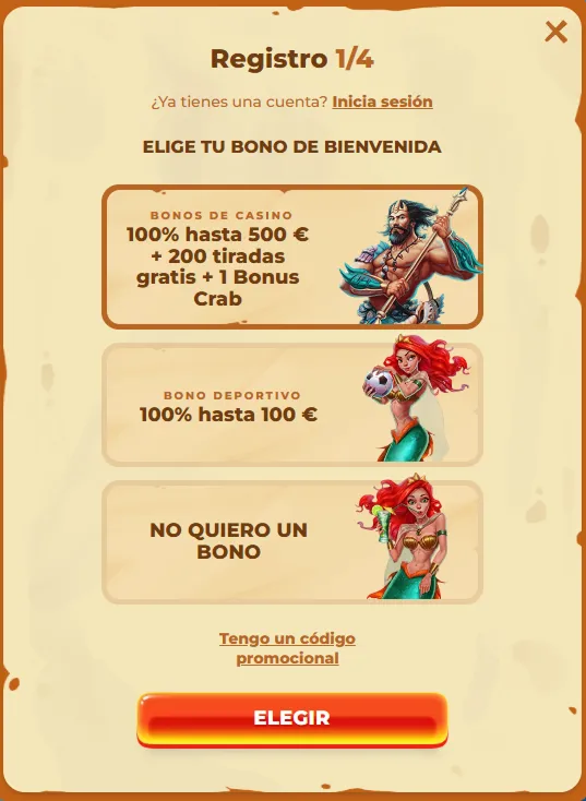 Creación de la cuenta en cinco pasos